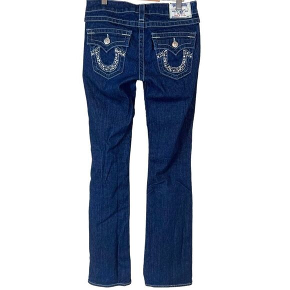 True Religion Becky Rhinestone Flap Pocket Jeans Style# WS2564C47 - Picture 1 of 16